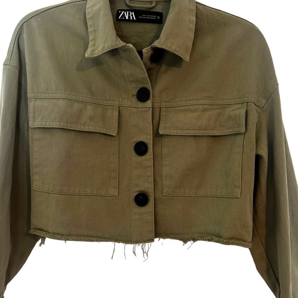 Zara Women's Cropped Green Jacket - Picture 4 of 10